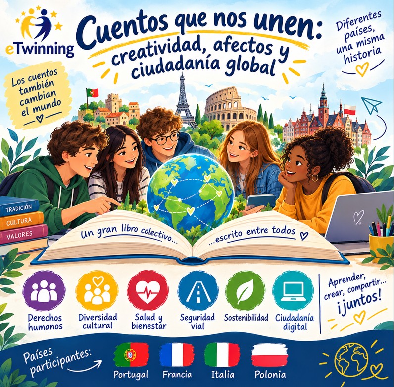 Cartaz do Projeto eTwinning - Cuentos que nos unen